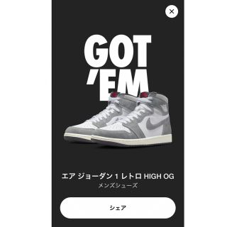 ナイキ(NIKE)のNike Air Jordan 1 Black and Smoke Grey(スニーカー)