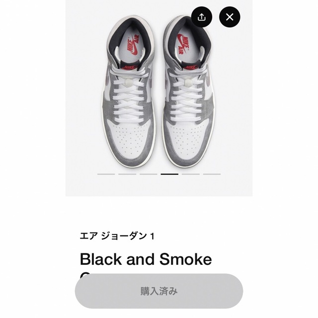 NIKE(ナイキ)のJORDAN BRAND AIR JORDAN 1  SMOKE GREY メンズの靴/シューズ(スニーカー)の商品写真