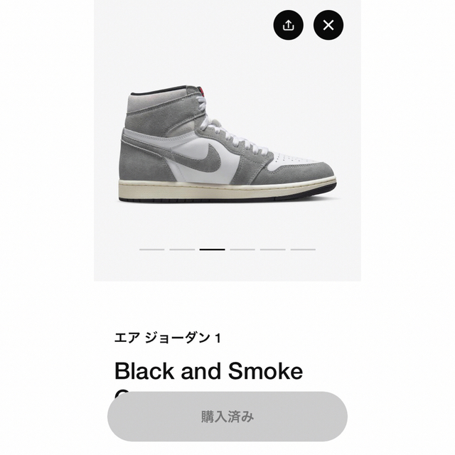 NIKE(ナイキ)のJORDAN BRAND AIR JORDAN 1  SMOKE GREY メンズの靴/シューズ(スニーカー)の商品写真