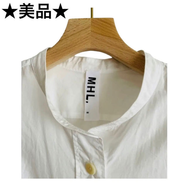 MHL.(エムエイチエル)の★美品★ MHL. エムエイチエル バンドカラー コットン シャツ レディースのトップス(シャツ/ブラウス(長袖/七分))の商品写真