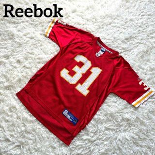 リーボック(Reebok)のNFL ゲームシャツ ユニフォーム 赤 L プリント 古着(その他)