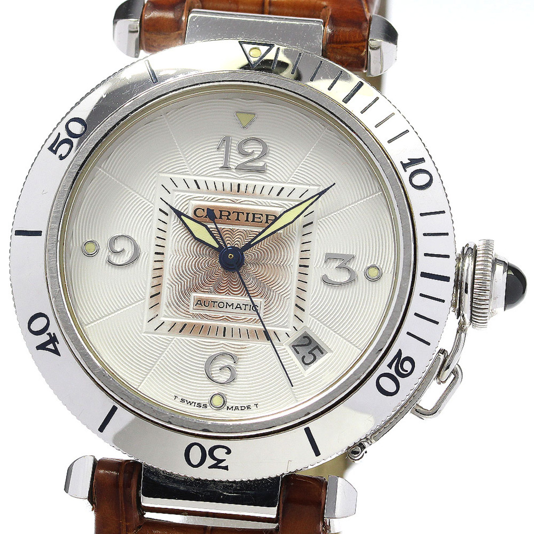 W3013756シリアルカルティエ CARTIER W3013756 パシャ 38MM K18WG デイト 自動巻き メンズ _754537【ev10】