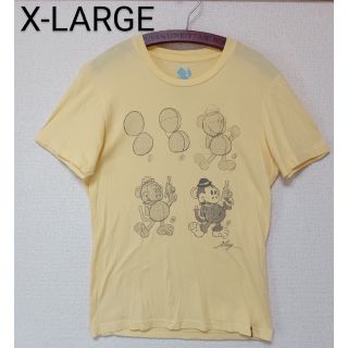 エクストララージ(XLARGE)のX-LARGEエクストララージTシャツ漫画プリント半袖イエローサイズS(Tシャツ/カットソー(半袖/袖なし))