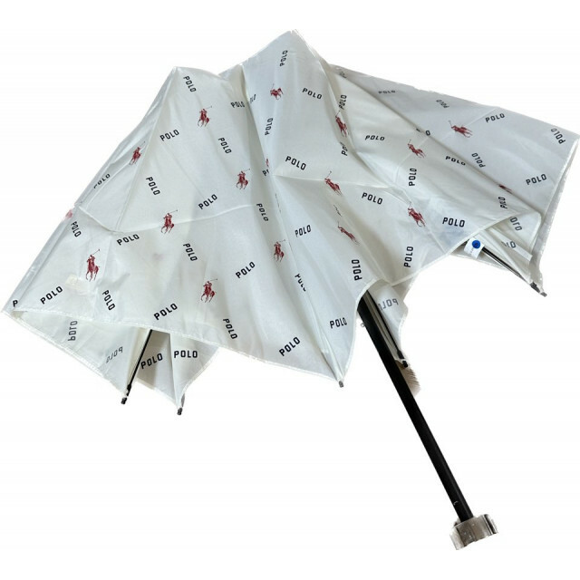 POLO RALPH LAUREN(ポロラルフローレン)の新品♡折りたたみ傘♡総柄 ホワイト ブランドロゴ  レディースのファッション小物(傘)の商品写真
