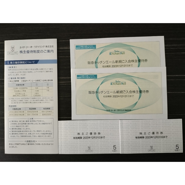 【最新・匿名配送・追跡有】阪急阪神H2Oリテイリング株主優待2冊（20枚）