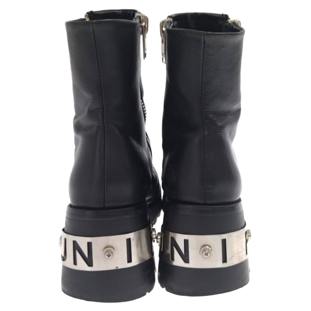UNIF(ユニフ)のUNIF ユニフ SO CALLD BOOTS サイドジップ メタルヒール レザーブーツ レディース ブラック EU36/22cm UMBO-1025 レディースの靴/シューズ(ブーツ)の商品写真