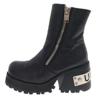 ユニフ(UNIF)のUNIF ユニフ SO CALLD BOOTS サイドジップ メタルヒール レザーブーツ レディース ブラック EU36/22cm UMBO-1025(ブーツ)