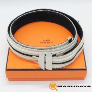 エルメス(Hermes)のエルメス ストライプコットンベルト【美品】(ベルト)