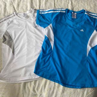 アディダス(adidas)のadidas Tシャツ　2枚セット　水色白色　Mサイズ　ランニングトレーニング(ウェア)