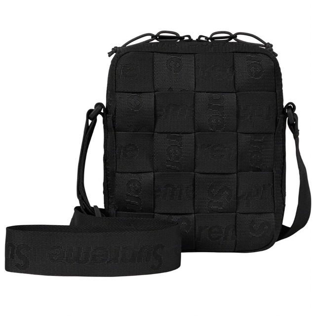 supreme woven shoulder bag black ショルダー