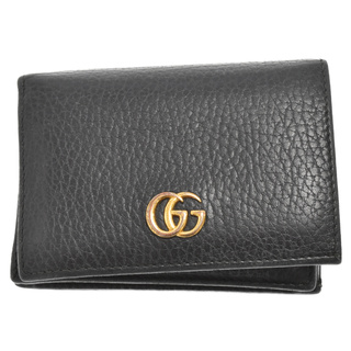 グッチ(Gucci)のGUCCI グッチ GG マーモント カードケース コンパクトウォレット 二つ折り財布 ブラック 456126(折り財布)