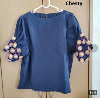 チェスティ(Chesty)のChesty花刺繍ブラウス(シャツ/ブラウス(半袖/袖なし))