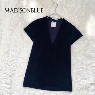 【未使用】MADISONBLUE VELOUR DEEP V NECK TEE