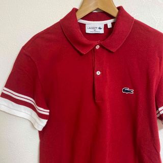 ラコステ(LACOSTE)のラコステ 袖ライン ポロシャツ フララコ 【フランス製】レッド(ポロシャツ)