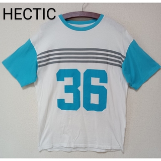 ヘクティク(HECTIC)のHECTICヘクティク半袖TシャツDISCIPULOホワイトライトブルーサイズM(Tシャツ/カットソー(半袖/袖なし))