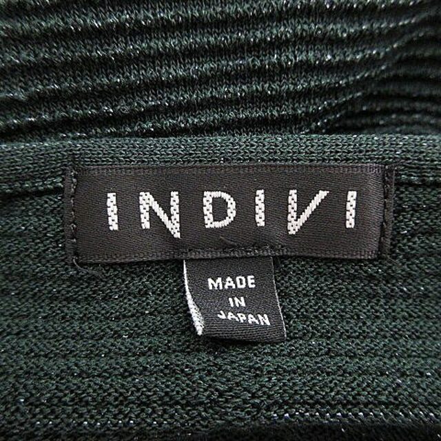 INDIVI(インディヴィ)のインディヴィ INDIVI ニット カットソー 七分袖 Vネック 薄手 無地 緑 レディースのトップス(ニット/セーター)の商品写真