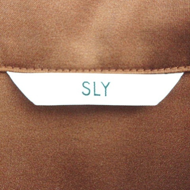 SLY(スライ)のスライ SLY シャツ カットソー 半袖オープンカラー 無地 F 茶 トップス レディースのトップス(シャツ/ブラウス(半袖/袖なし))の商品写真