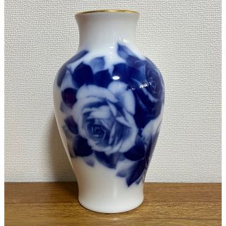 値下！【美品】大倉陶園　花瓶　金彩　バラ　大きめ　フラワーベース