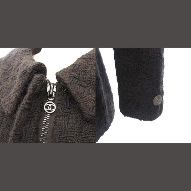 CHANEL(シャネル)のシャネル 97A ココマーク ツイードジャケット ウール シルク ブラウン 38 レディースのジャケット/アウター(その他)の商品写真
