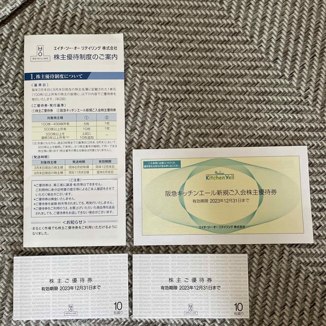 【最新・匿名配送・追跡有】阪急阪神H2Oリテイリング株主優待2冊(20枚)
