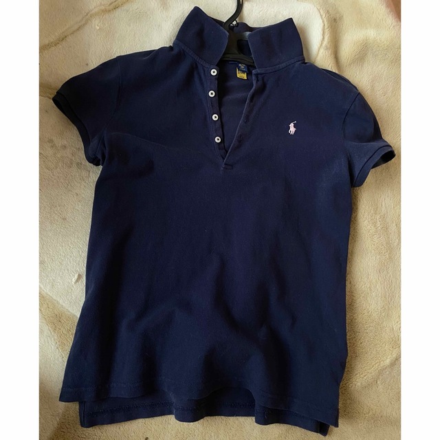 POLO RALPH LAUREN(ポロラルフローレン)のポロ ラルフローレン ネイビー ネイビー　ピンクロゴ 紺 ポロシャツ レディースのトップス(ポロシャツ)の商品写真