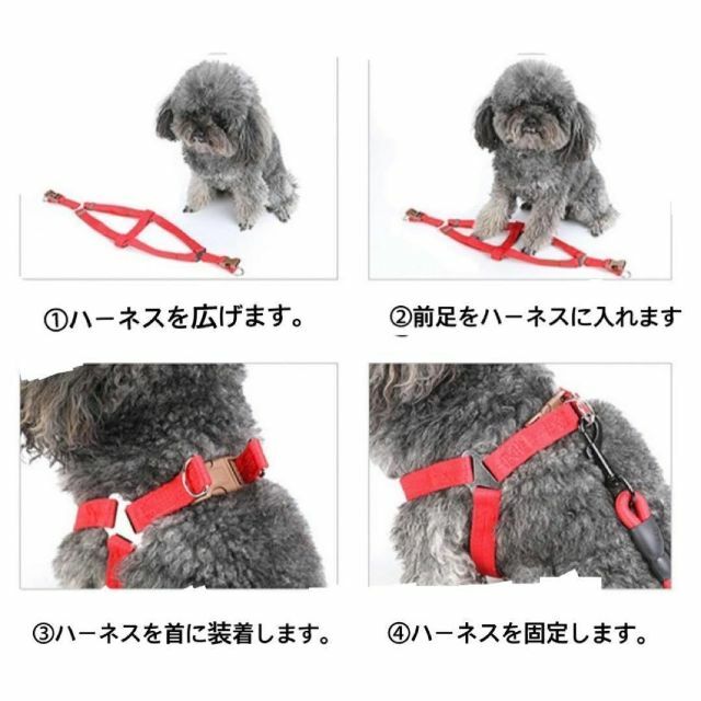 New!【S】ブラックワンちゃん用 ハーネス リード 首輪丈夫 安全安心設計‼︎