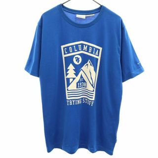 コロンビア(Columbia)のコロンビア プリント 半袖 Tシャツ M ブルー Columbia アウトドア メンズ 【中古】  【230610】 メール便可(Tシャツ/カットソー(半袖/袖なし))