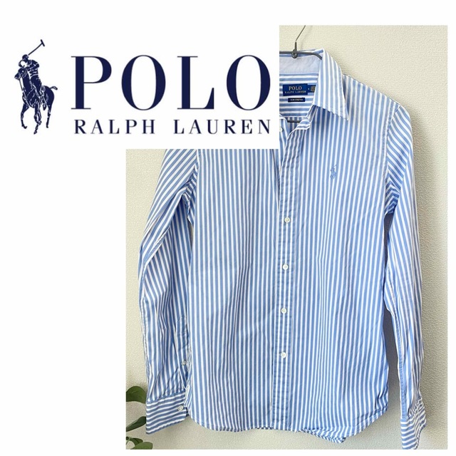 POLO RALPH LAUREN(ポロラルフローレン)の美品　ポロラルフローレン　スリムストレッチ　シャツ レディースのトップス(シャツ/ブラウス(長袖/七分))の商品写真