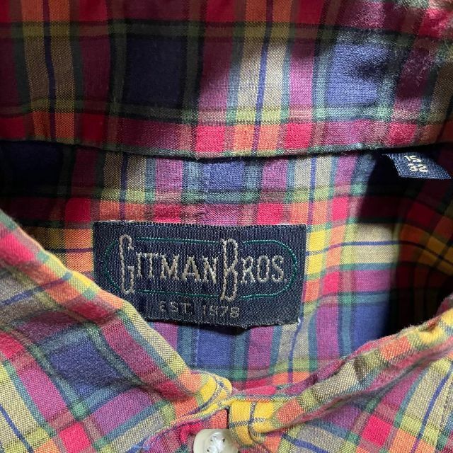 GITMAN BROS.(ギットマンブラザーズ)の90s GITMAN BROTHERS ギットマン 半袖シャツ チェック 紺 メンズのトップス(シャツ)の商品写真