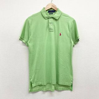 ラルフローレン(Ralph Lauren)のUS古着 ポロ ラルフローレン POLO RALPH LAUREN 鹿の子 ポロシャツ 半袖 ポニー 刺繍 CUSTOM FIT サイズ：メンズ M ライトグリーン【中古】(ポロシャツ)