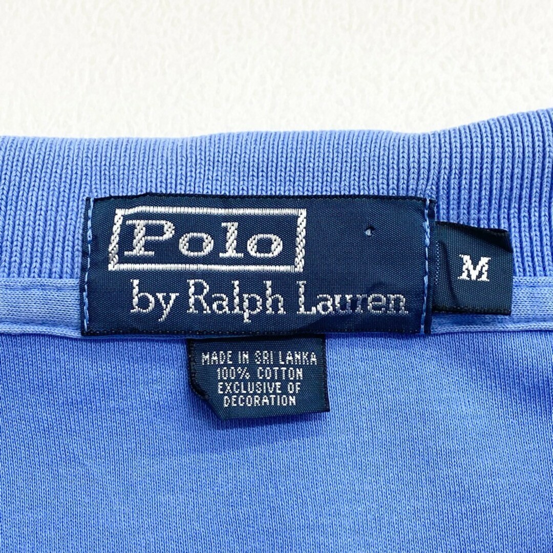 Ralph Lauren(ラルフローレン)のUS古着 ポロ ラルフローレン Polo by Ralph Lauren コットン ポロシャツ 半袖 ワンポイント ポニー 刺繍 サイズ：メンズ M ライトブルー【中古】 メンズのトップス(ポロシャツ)の商品写真