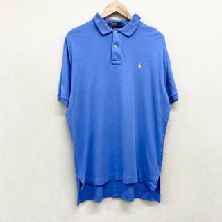 ラルフローレン(Ralph Lauren)のUS古着 ポロ ラルフローレン Polo by Ralph Lauren コットン ポロシャツ 半袖 ワンポイント ポニー 刺繍 サイズ：メンズ M ライトブルー【中古】(ポロシャツ)