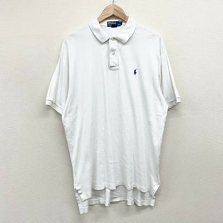 ラルフローレン(Ralph Lauren)のUS古着 ポロ ラルフローレン Polo by Ralph Lauren コットン ポロシャツ 半袖 ワンポイント ポニー 刺繍 サイズ：メンズ L ホワイト【中古】(ポロシャツ)