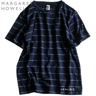 マーガレットハウエル(MARGARET HOWELL)の【MARGARET HOWELL】半袖Tシャツ　ボーダー　紺　M　日本製★(Tシャツ/カットソー(半袖/袖なし))