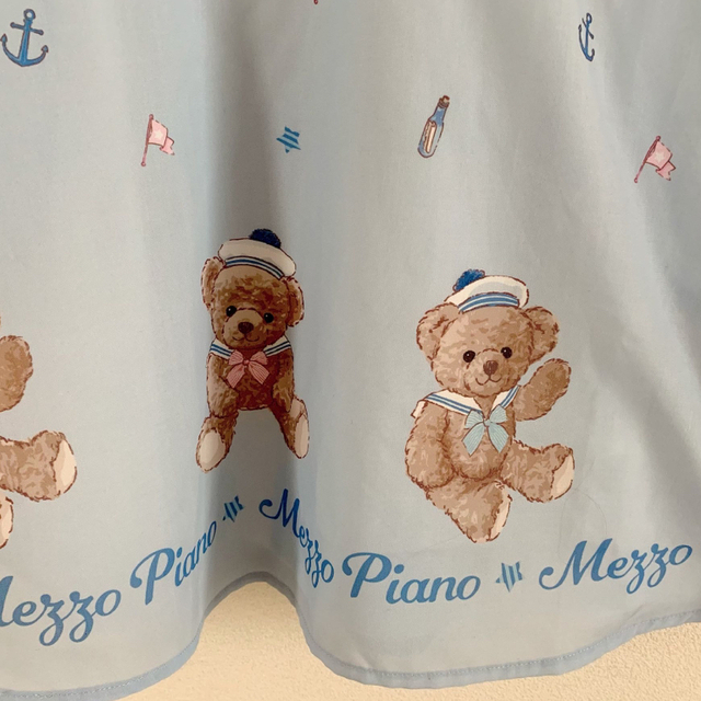 mezzo piano(メゾピアノ)のメゾピアノ🎀マリンくま🧸セーラーカラーワンピース 120 キッズ/ベビー/マタニティのキッズ服女の子用(90cm~)(ワンピース)の商品写真