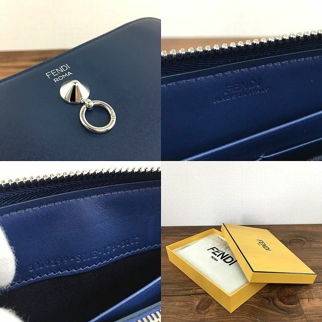 未使用品 FENDI ジップウォレット 8M0299 ネイビー 355