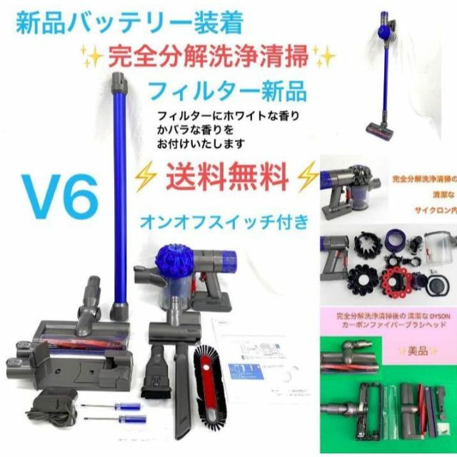 ダイソン V6 animalpro origin 掃除機 (サイクロン内清掃済)-