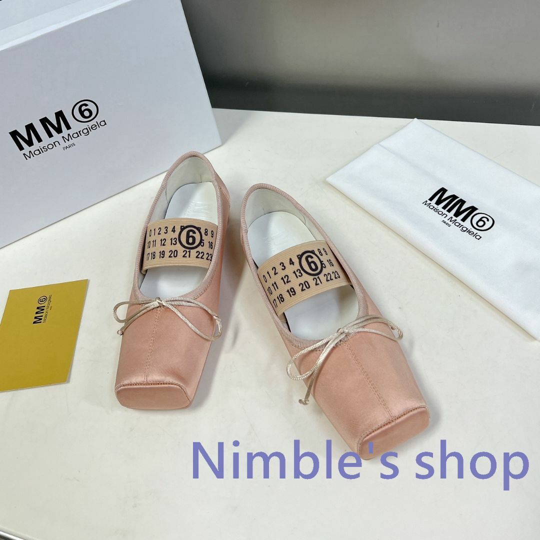 新品 Maison Margiela サテン タビ バレエシューズ ピンク