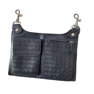 BOTTEGAVENETA ボッテガヴェネタ  BELT BAG IN MICRO INTRECCIATO EMBOSSED マイクロ イントレッチオ エンボスド ベルトバッグ ウエストバッグ 547889   カーフレザー ブラック マルチカラー  ボディバッグ マイクロイントレチャート 【本物保証】