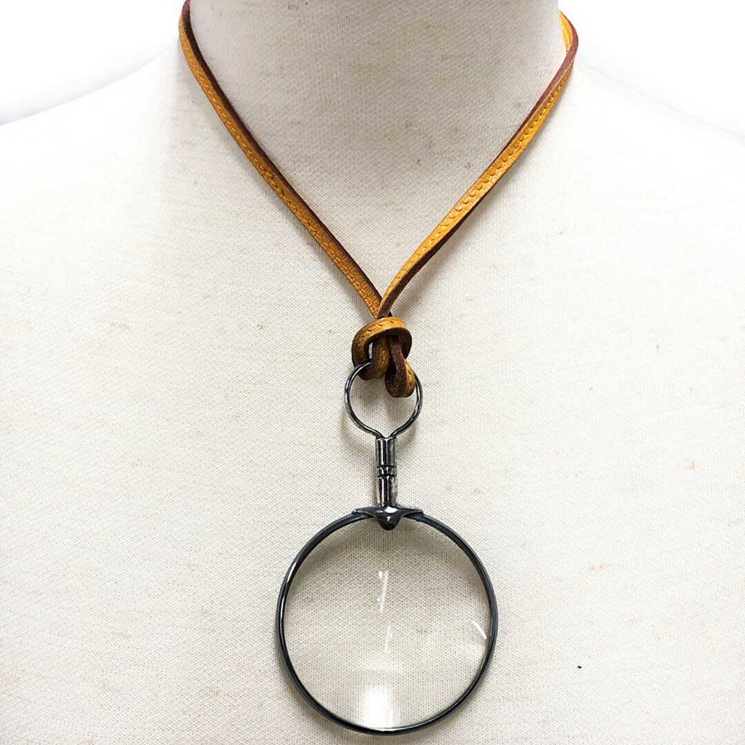 HERMES エルメス ルーペ 虫眼鏡 ラニエール付き ヴィンテージ ネックレス シルバー/イエロー系 正規品 / 31028 | フリマアプリ ラクマ
