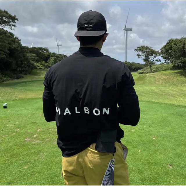 Malbongolf マルボンゴルフ モックネック Tシャツ 黒 ブラック XL