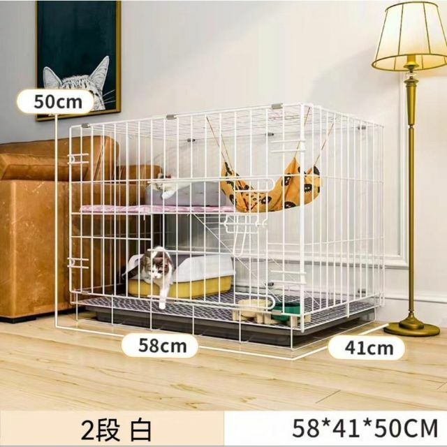 新品猫用ケージ 大型 多頭飼い 組立簡単 折り畳み式 掃除しやすい
