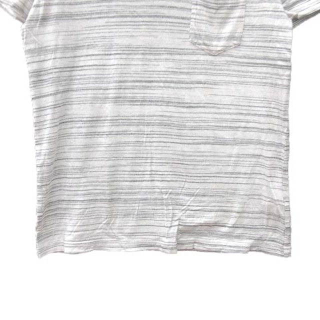 SHIPS JET BLUE(シップスジェットブルー)のシップスジェットブルー Tシャツ カットソー 半袖 Vネック ボーダー S 白 メンズのトップス(Tシャツ/カットソー(半袖/袖なし))の商品写真