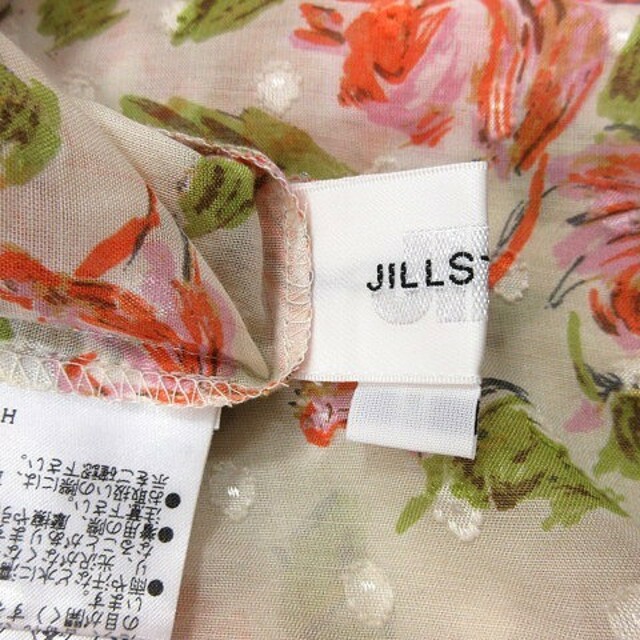 JILL by JILLSTUART(ジルバイジルスチュアート)のジルバイジルスチュアート ボウタイブラウス 花柄 フレンチスリーブ M ベージュ レディースのトップス(その他)の商品写真