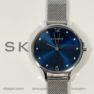 スカーゲン(SKAGEN)のSKAGEN スカーゲン 腕時計 シルバー文字盤 ブルー(腕時計)