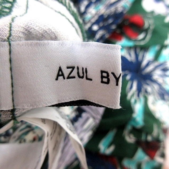 AZUL by moussy(アズールバイマウジー)のアズールバイマウジー ワンピース Aライン ひざ丈 ノースリーブ 総柄 麻混 レディースのワンピース(ひざ丈ワンピース)の商品写真