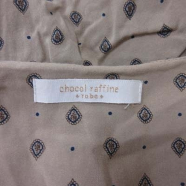 chocol raffine robe(ショコラフィネローブ)のショコラフィネローブ ひざ丈ワンピース 長袖 総柄 ベージュ /YI レディースのワンピース(ひざ丈ワンピース)の商品写真