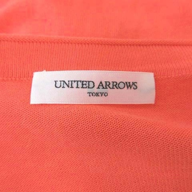 UNITED ARROWS(ユナイテッドアローズ)のユナイテッドアローズ ニットカーディガン 五分袖 ショート丈 Vネック オレンジ レディースのトップス(カーディガン)の商品写真