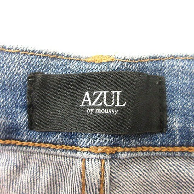 AZUL by moussy(アズールバイマウジー)のアズールバイマウジー デニムパンツ ジーンズ スキニー ダメージ加工 S 紺 レディースのパンツ(デニム/ジーンズ)の商品写真