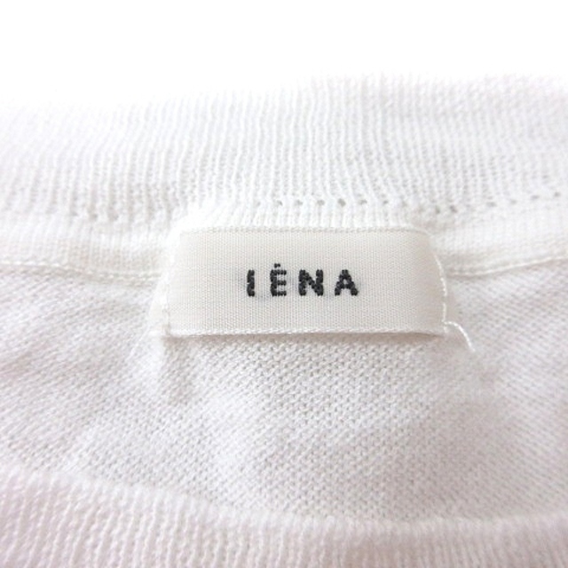 IENA(イエナ)のイエナ IENA サマーニット カットソー 五分袖 麻混 リネン混 白 ホワイト レディースのトップス(ニット/セーター)の商品写真